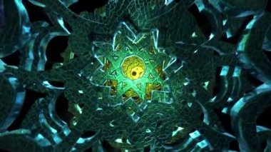 3D kaleydoskop etnik model enerji dalgası renk arka plan döngüsü vj