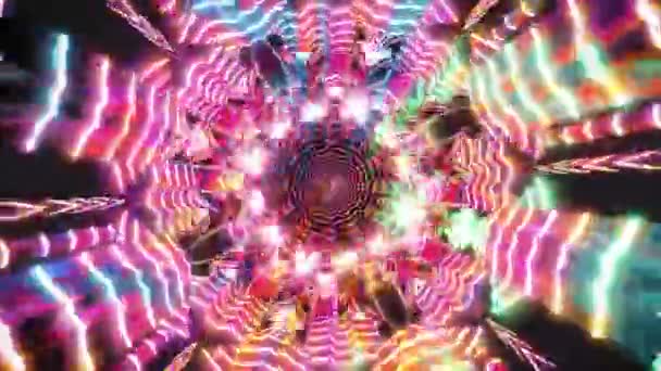 Kalejdoskop Bakgrund Meditation Visuell Sömlös Loop Ljusa Färgglada Regnbåge Blomma — Stockvideo