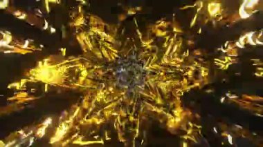 Psikedelik neon neon 3d mandala kaleydoskop fraktal çiçek deseni sanat döngüsü vj manevi ışık.