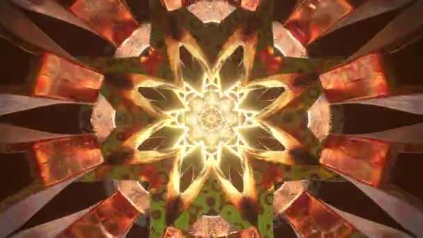 Енергетичне Етнічне Народне Мистецтво Священною Геометрією Цифровий Яскравий Колір Трансу — стокове відео