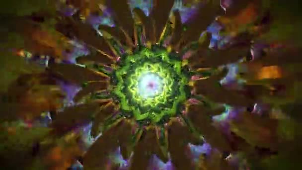 Meditace Audiovizuální Pozadí Hudba Umění Posvátnou Geometrie Psychedelické Abstraktní Čakra — Stock video