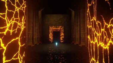 4K Animation Psychedelic Ancient Egypt Pyramid With Old Glowing Wallpaintings Ancient Symbols Ankh Seemless Vj Loop Alchemy Egyptian Hieroglyphs 3D