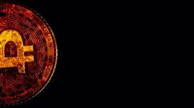 Dijital kripto para birimi bitcoin teknolojisi akranı merkezsizleştirilmiş para transferi 4k döngüsü alfa kanal mat ile