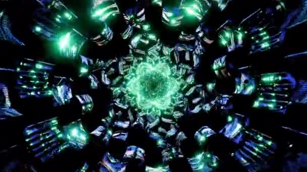 Digital Abstract Mandala Seamless Loop Peaceful Music Video Ethnic Bright — Stock Video