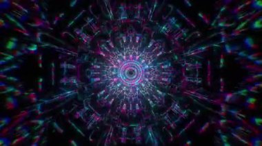 Renkli 3D Vj Tünel Hareketi Mandala Psikedelik Animasyonu. Parti için mükemmel, görsel işitsel, DJ, vj, sanatçılar. Uyanışı kutlamak için kullanılır. MetaEvrene doğru