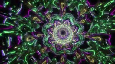 Meta evrende yoğun psikedelik deneyim. Renkli ışıltı efektli kusursuz döngü deseni. İşitsel, vj, müzik, arkaplan ve dj videoları için hareketli grafik animasyonu. 4k döngü