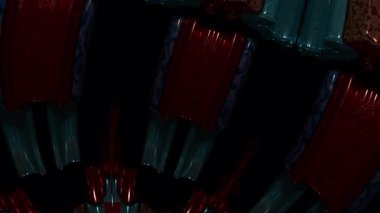 Soyut dönen mandala kaleydoskop simetrisi ve pürüzsüz dairesel dönüş, meditasyon görselleri için hipnotik psikedelik hareket deseni, çevresel görselleştiriciler ve dinamik soyut döngü altyapısı