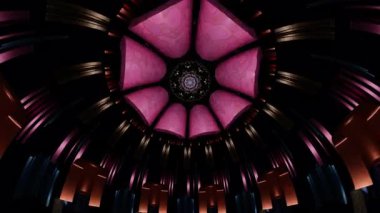 Kutsal kubbe ilahi şifa ışığıyla dolu, mandala simetrisi Budist tapınaklarından ve ruhani bağlılıktan esinlenerek huzurlu bir katedral tavanı oluşturuyor.