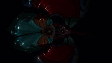 Parlak bir üçüncü göz oluşturan saykodelik torus portalı, mistik meditasyon hallerinden esinlenerek kutsal geometriden yayılan kundalini spiralleri.