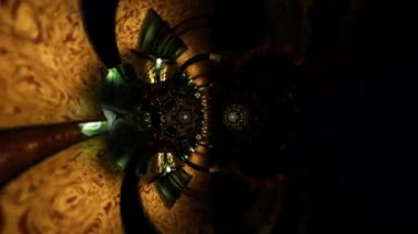 Hipnotik toroidal göz yapısı kundalini enerjisiyle titreşiyor, kutsal geometri psikedelik bir meditasyon kubbesinde vizyoner ruhani deneyimle ortaya çıkıyor.