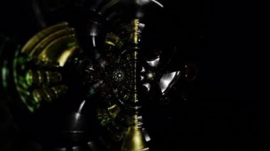 Psikedelik bir diyarda ortaya çıkan Toroidal fraktal portal, elf makinesinin hiperuzay görüşlerinden esinlenerek gerçeküstü bir DMT uzayında kundalini enerjisiyle titreşen üçüncü göz geometrisi.