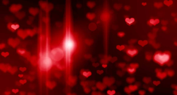 黒い背景に壊れた心のロマンチックな赤い輝き バレンタインデーの休日の背景 — ストック写真