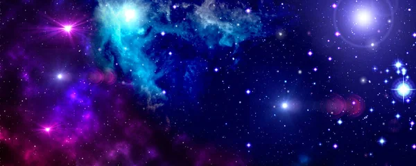 Weltraum Universum Nebel Sterne Sternhaufen Blau Lila — Stockfoto