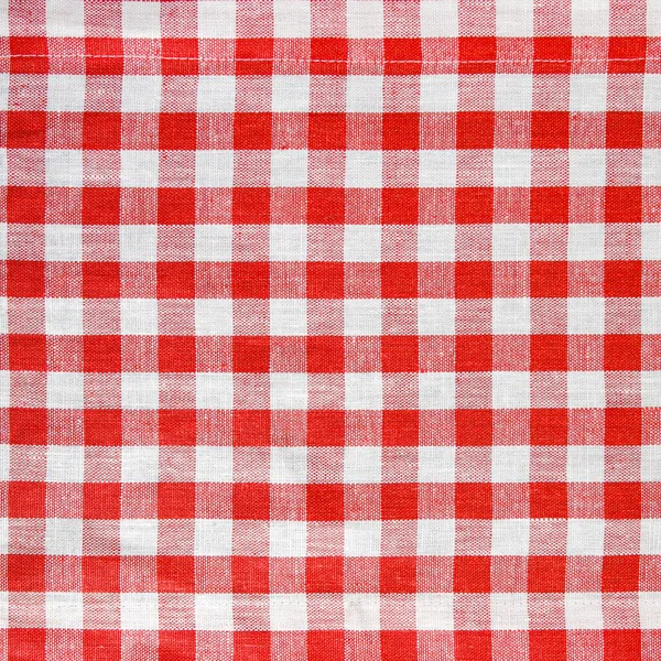 Texture Red White Checkered Tablecloth Close Background Restaurant Menu Place — Stock Photo, Image
