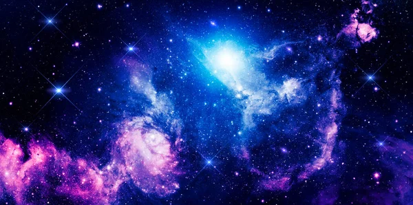 Абстрактный Фон Пространства Туманностями Галактиками Сияющими Звездами — стоковое фото