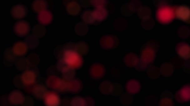 Festivo animado romántico rojo borroso círculo bokeh resaltar para vacaciones o fondo bokeh abstracto — Vídeo de stock