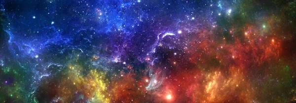 Яркая Абстрактная Красочная Вселенная Туманное Ночное Звездное Небо Многоцветное Космическое — стоковое фото