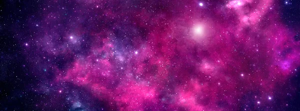 Ένας έναστρος ουρανός με κοσμική σκόνη και ένα νεφέλωμα με αστέρια — Φωτογραφία Αρχείου