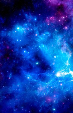 Gece gökyüzü yıldızlar ve nebula ile uzayda