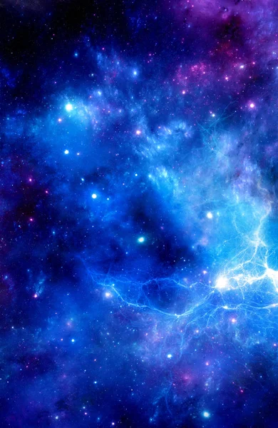 El cielo nocturno en el espacio con estrellas y una nebulosa —  Fotos de Stock