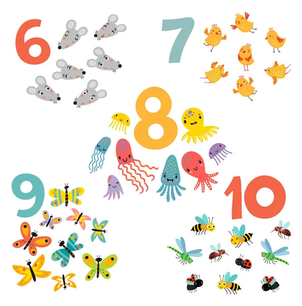 numbers and counting with cute animals