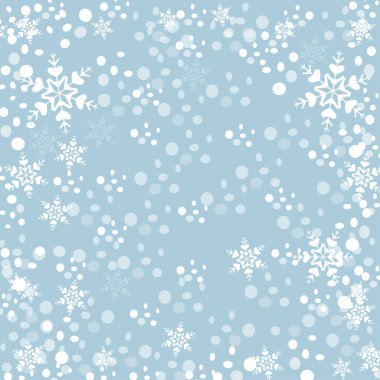 Soyut kış geçmişi. Mavi renk ve kar taneleri.