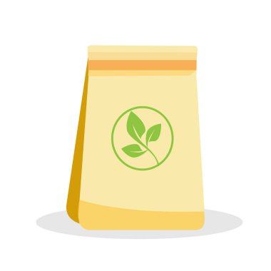 Geri dönüşümlü malzemelerden elde edilen ürünler için ambalaj. Kağıt eco çantası.