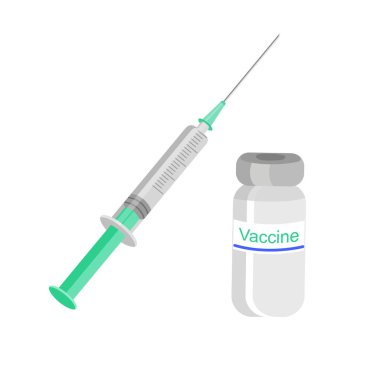 Enjeksiyon için şırınga, şişe aşısı. Koronavirüse karşı aşı, grip..