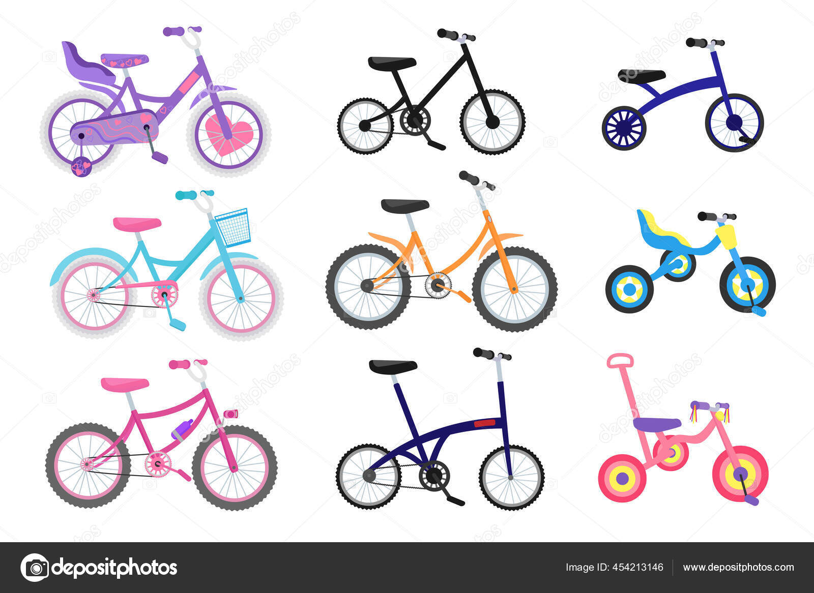 Vektor Ilustrasi Set Sepeda