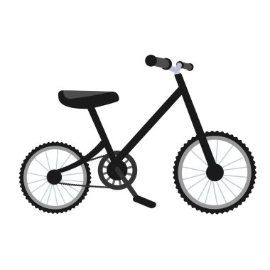 Bisiklet, bisiklet, tekerlek, ulaşım türünün vektör çizimi. Düz biçim.