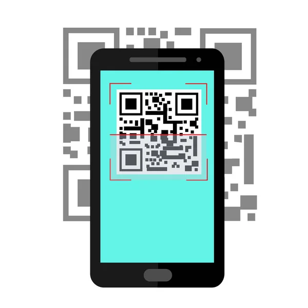 Illustration Scan QR code to smartphone. Flat vector infographics. — Stock Vector
