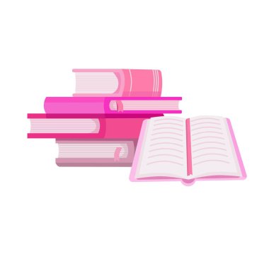 Kitaplar pembe. Açık kitap. Vektör illüstrasyon tasarımı