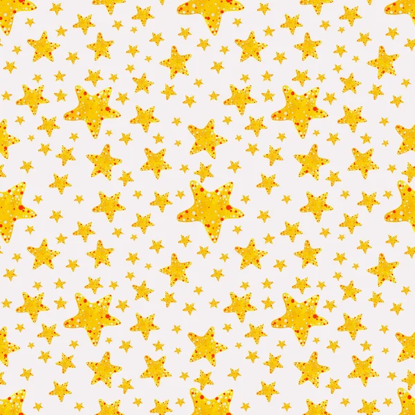 Akvarell Sömlöst Mönster Med Gula Sjöstjärnor Med Färgprickar Olika Storlekar — Stockfoto