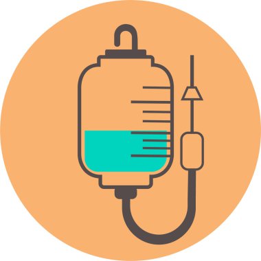 Şeftali arka planında damar içi infüzyon vektör simgesi. Web sitenizin logosu, uygulaması, UI için IV infüzyon sayfası sembolü. Vektör illüstrasyonu, EPS10.