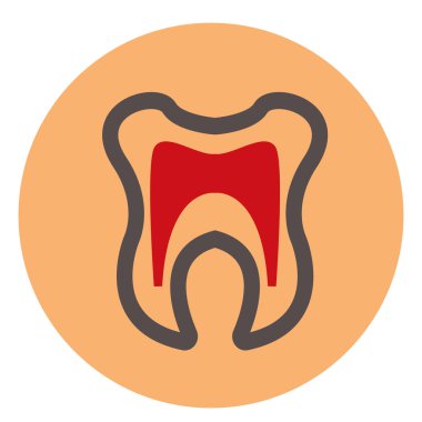 Diş vektör çizgisi simgesi şeftali arkaplanda izole edildi. Infographic, web sitesi veya uygulama için diş satırı simgesi. Ölçeklenebilir simge 