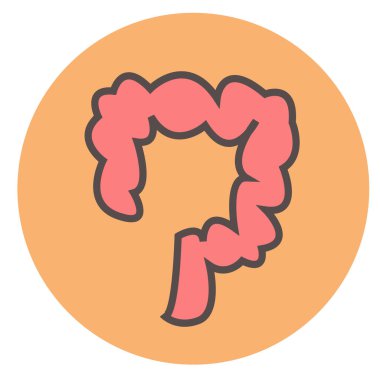 intestines icon Vector on a peach background.  sign icon page symbol for your web site design  logo, app, UI. Vector illustration, EPS10