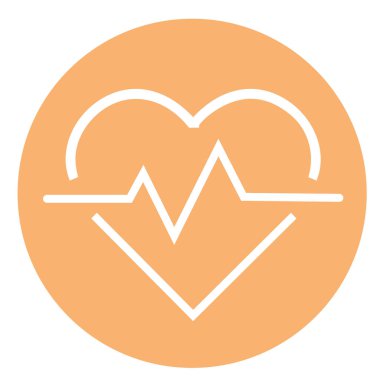 Kalp atışı, nabız vektörü düz simge 