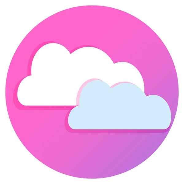 Weather icon with clouds on pink background — Stock Vector