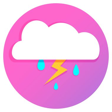 Bulutlu gökyüzü, yağmur ve fırtına simgesi