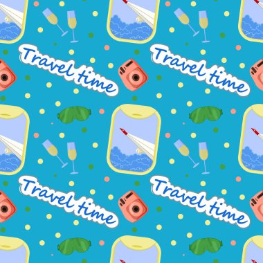 seyahat temalı vektörü pürüzsüz desen