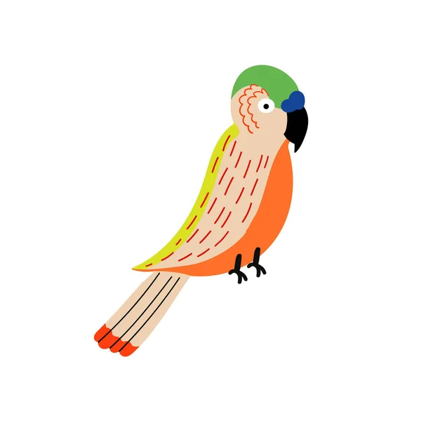 Pequeño pájaro loro colorido mascota vector ilustración — Vector de stock