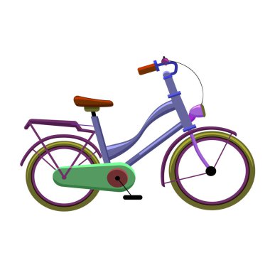 Bisikletli çocuklar ikonu. Mor çocuk bisikleti işareti. 