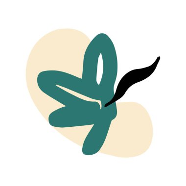 Şirin vektör soyut şekli. El çizimi karalama