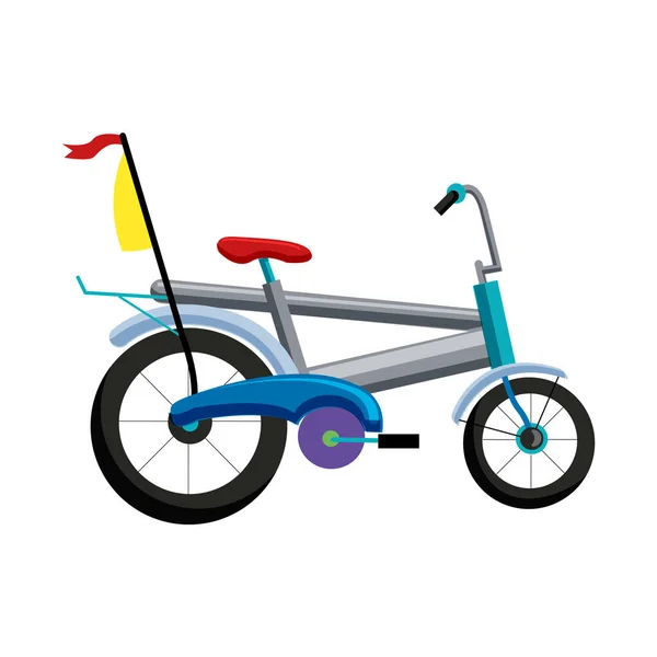 Uma bicicleta com pedais em duas rodas estilo cartoon — Vetor de Stock