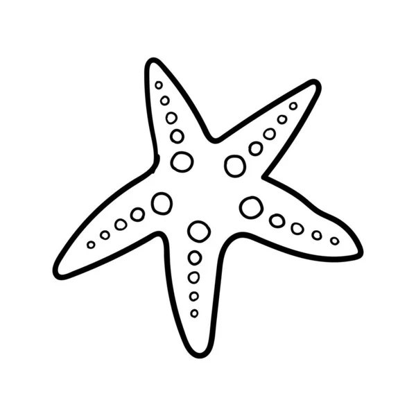 Kézzel húzott tengeri csillag firka vektor fehér — Stock Vector