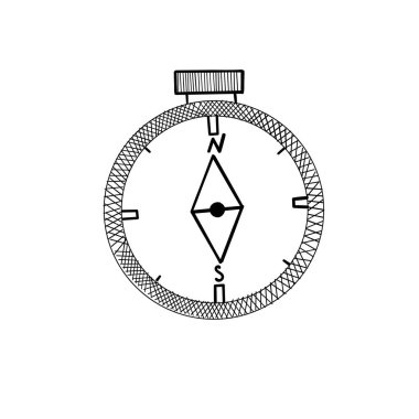 Pusula Satırı Simgesi Beyaz Arkaplanda İzole Edildi