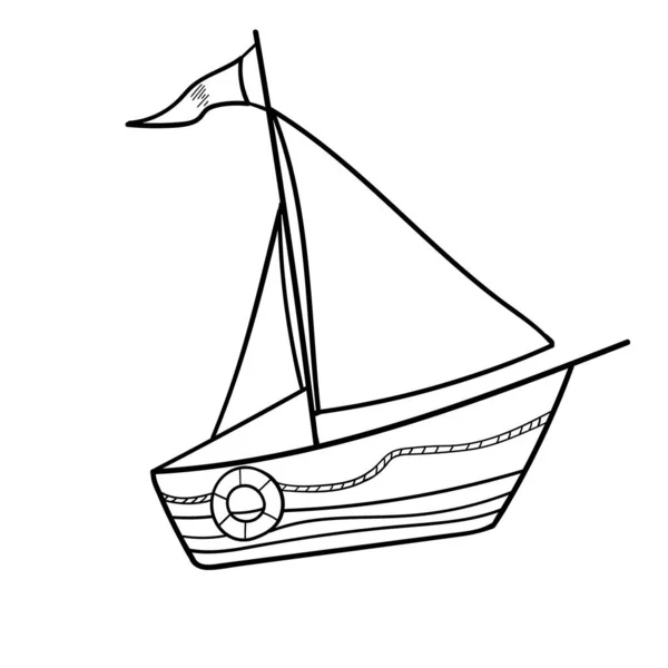 Icône de ligne de navire isolé sur fond blanc — Image vectorielle