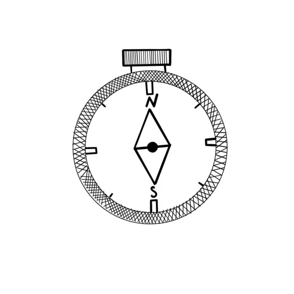 白い背景に隔離されたコンパスラインのアイコン — ストックベクタ