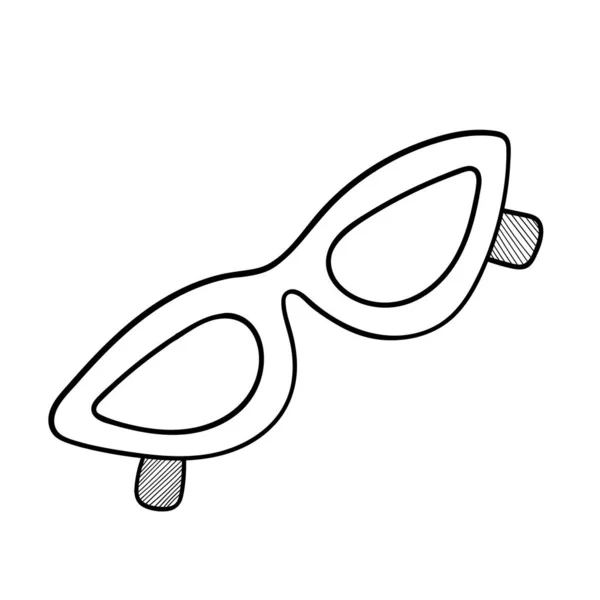Vektor illustration av linje konst klotter solglasögon — Stock vektor