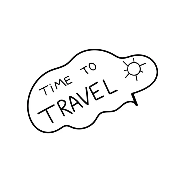 Tiempo para viajar garabato Lettering Poster vector — Vector de stock